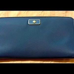 Kate Spade blue zip around wallet